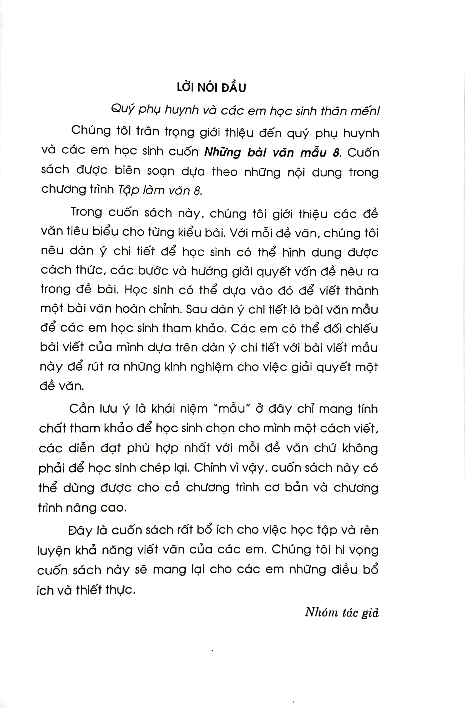 những bài văn mẫu 8