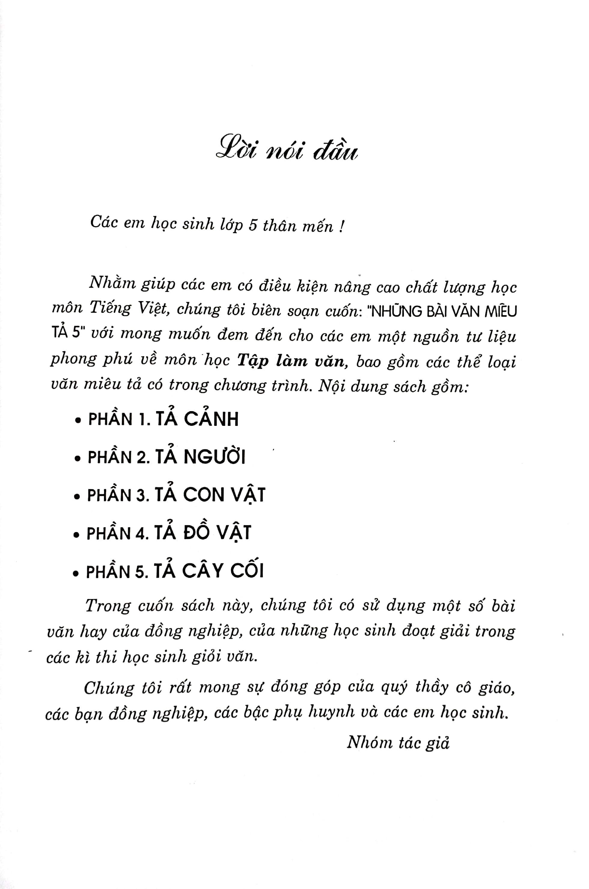 những bài văn miêu tả 5