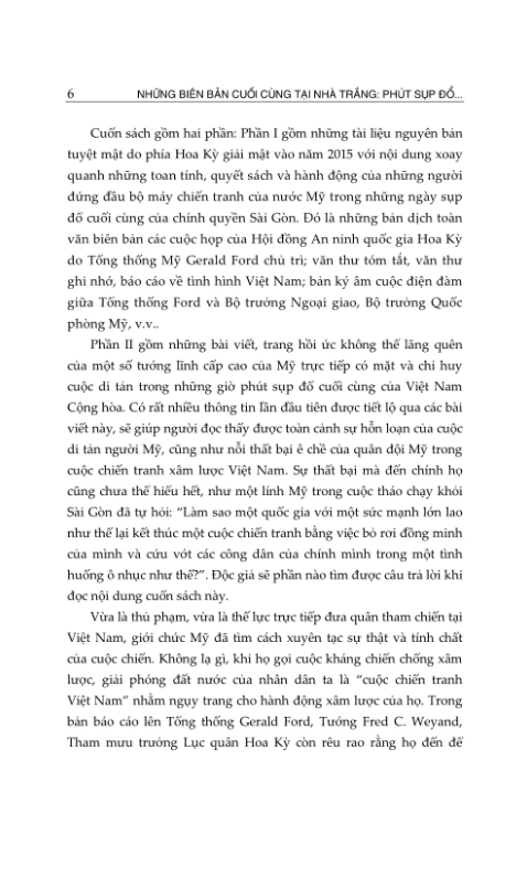 những biên bản cuối cùng tại nhà trắng - phút sụp đổ của việt nam cộng hòa