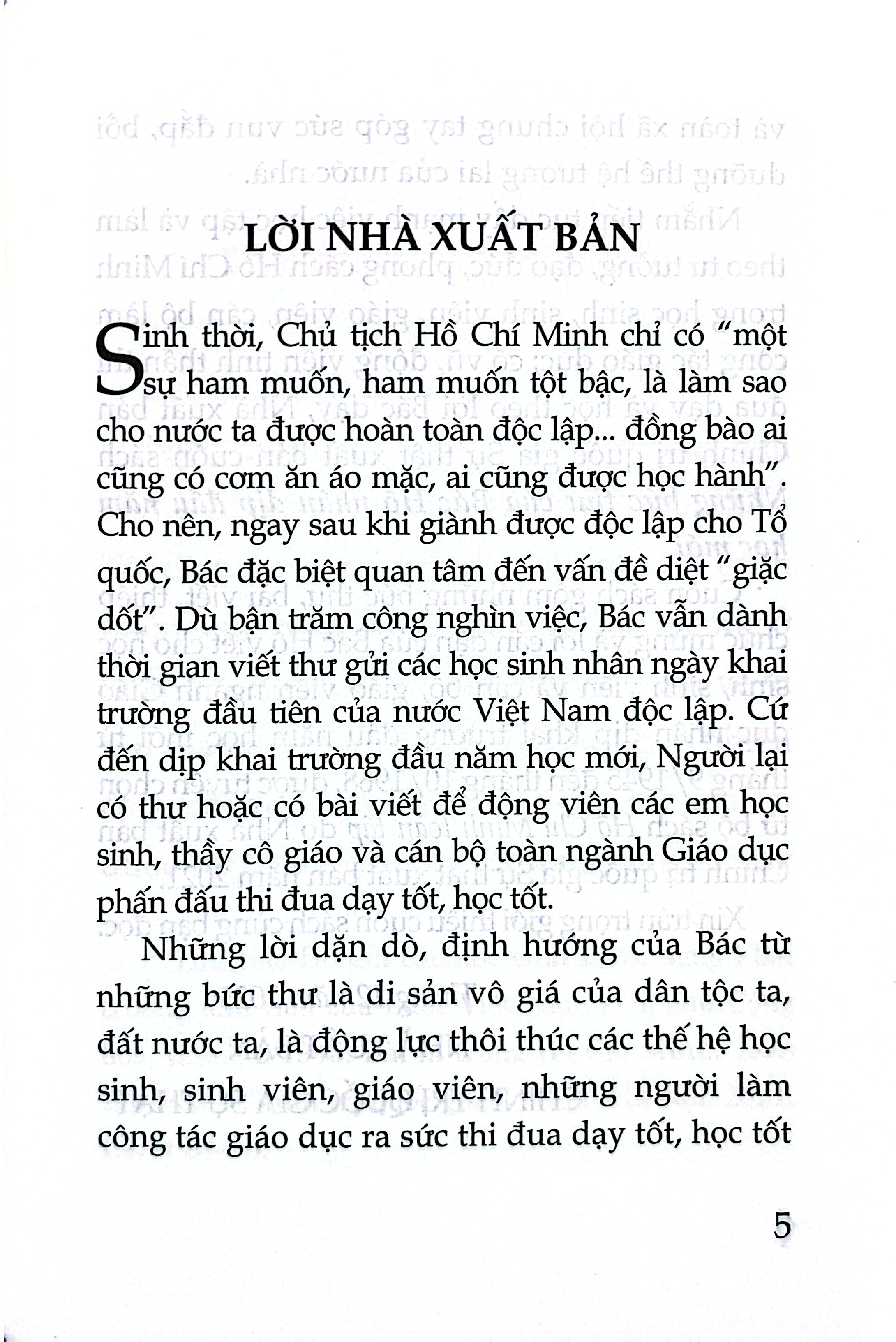 Những Bức Thư Của Bác Hồ Nhân Dịp Đầu Năm Học Mới