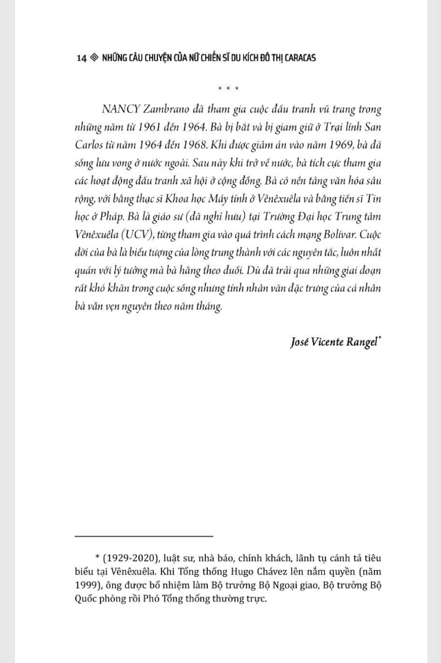 những câu chuyện của nữ chiến sĩ du kích đô thị caracas