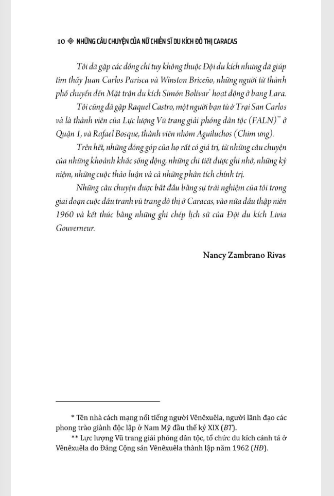 những câu chuyện của nữ chiến sĩ du kích đô thị caracas