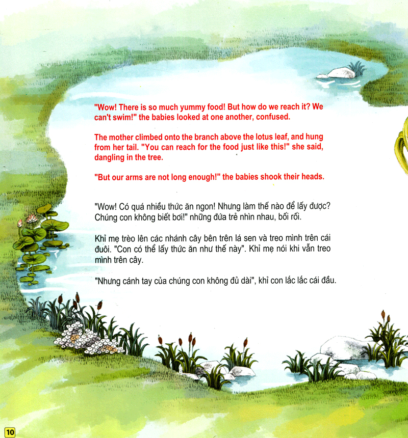 những câu chuyện thú vị giáo dục trẻ - bữa tối trên lá sen (song ngữ anh - việt)