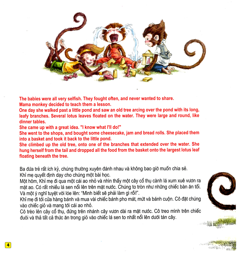 những câu chuyện thú vị giáo dục trẻ - bữa tối trên lá sen (song ngữ anh - việt)