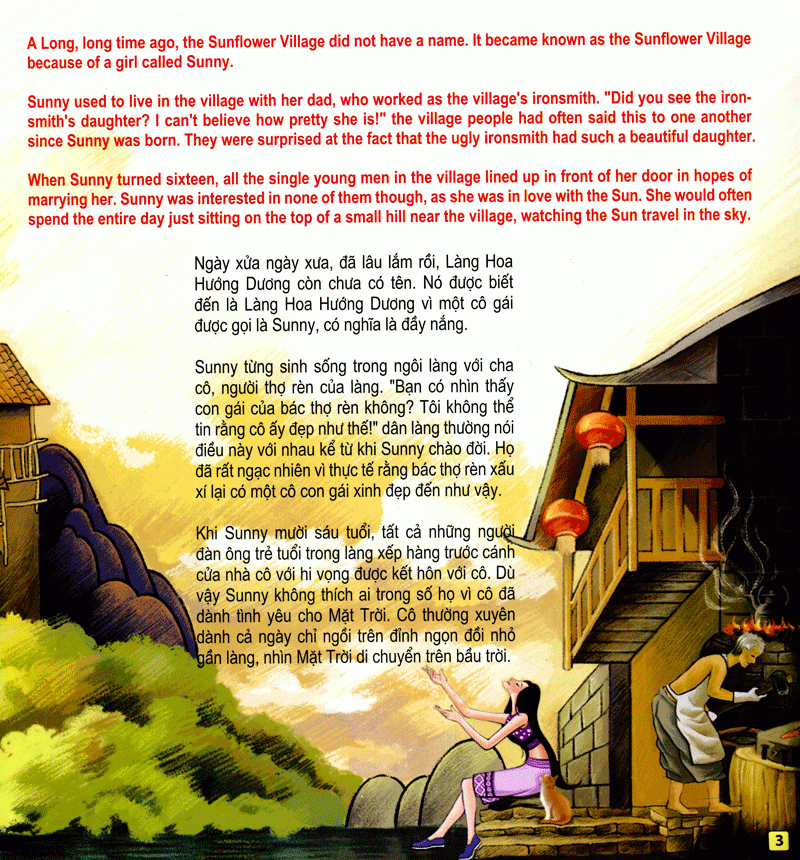 những câu chuyện thú vị giáo dục trẻ - câu chuyện về làng hoa hướng dương (song ngữ anh - việt)