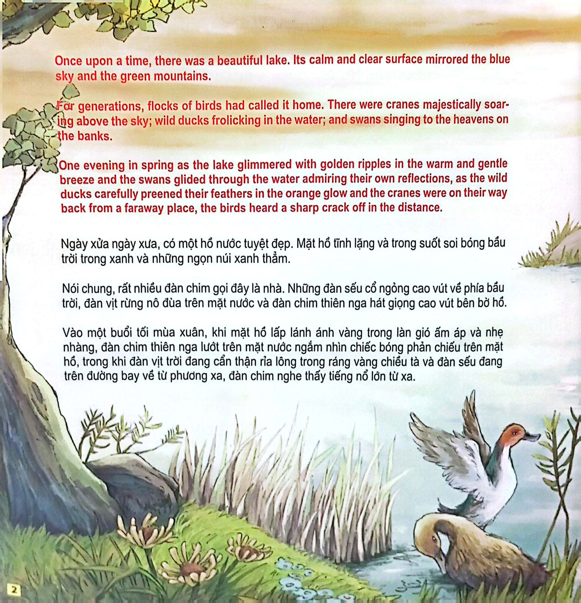 những câu chuyện thú vị giáo dục trẻ - hồ nước đông cứng (song ngữ anh - việt)