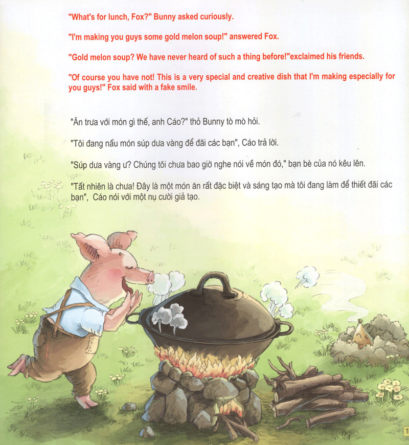 những câu chuyện thú vị giáo dục trẻ - súp dưa vàng súp dưa bạc (song ngữ anh - việt)