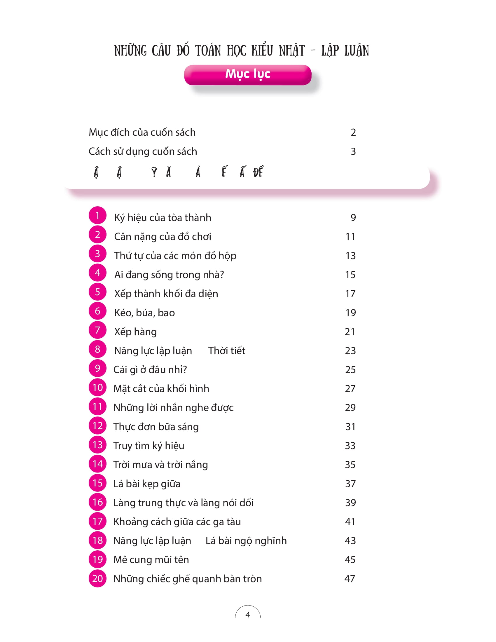 những câu đố toán học kiểu nhật - lập luận