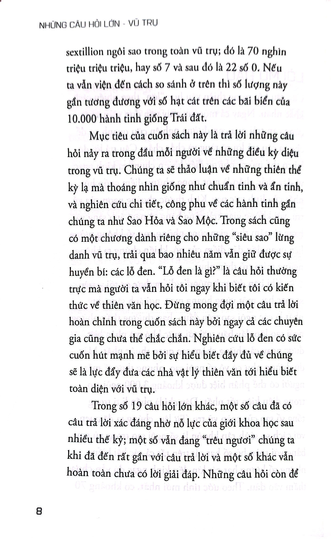 những câu hỏi lớn vũ trụ (tái bản)