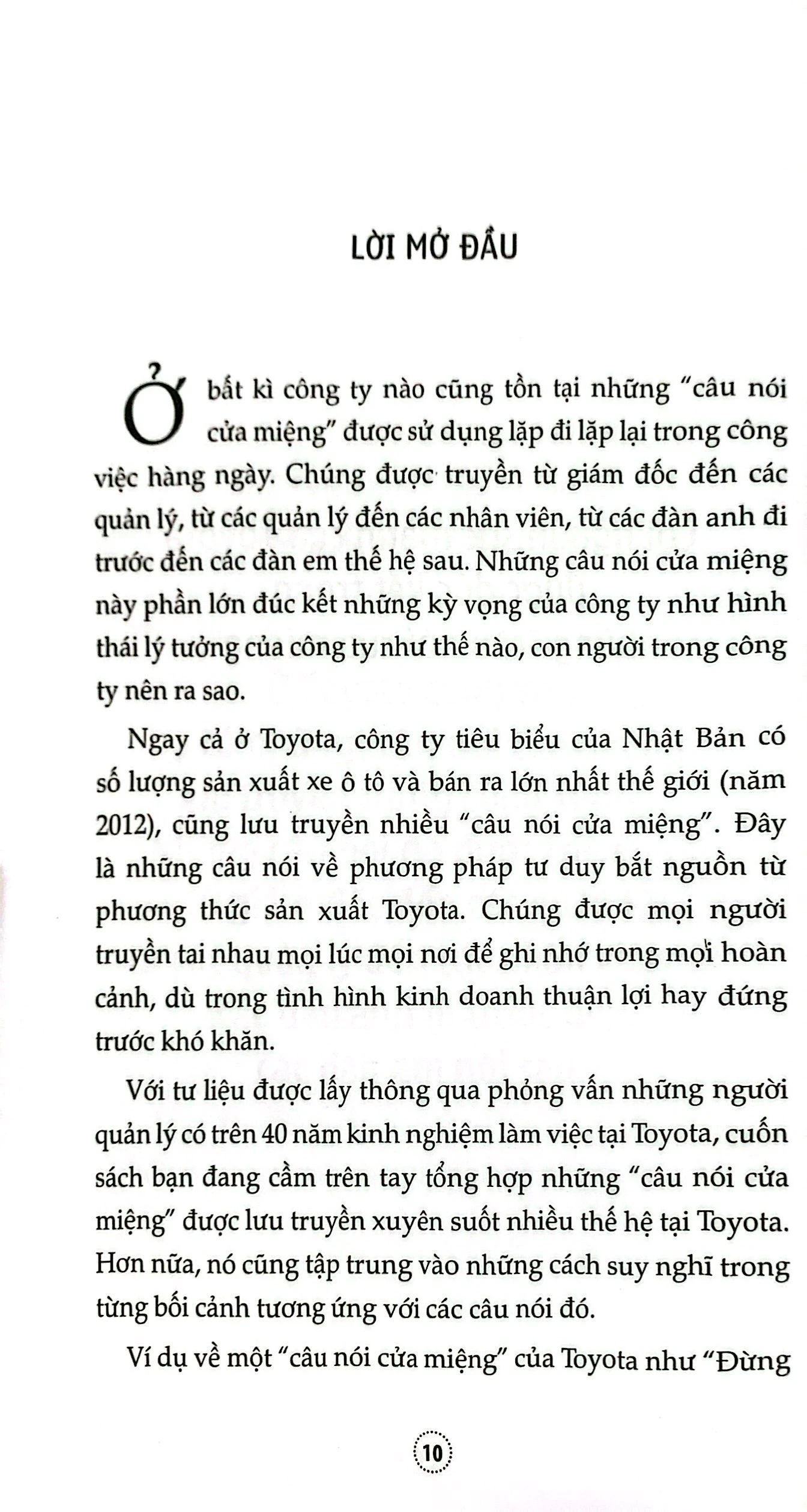 những câu nói cửa miệng làm nên thành công của toyota (tái bản 2023)
