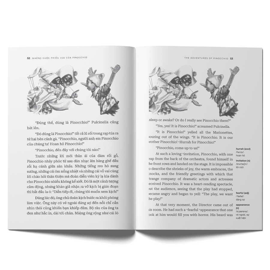 những cuộc phiêu lưu của pinocchio - song ngữ việt-anh (tái bản 2024)