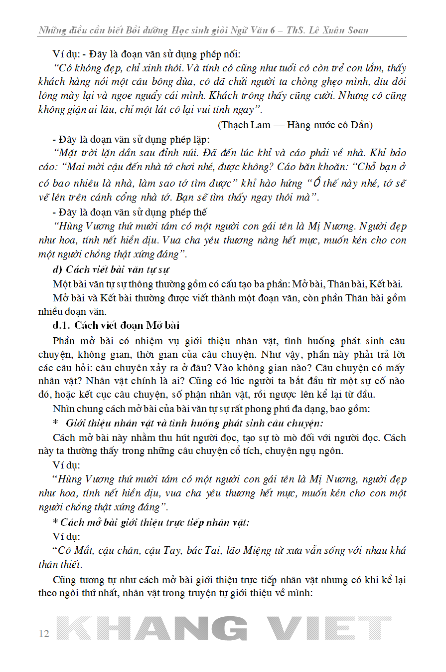 những điều cần biết bồi dưỡng học sinh giỏi ngữ văn 6