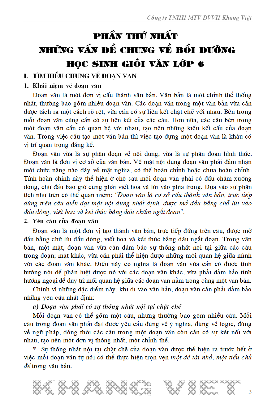 những điều cần biết bồi dưỡng học sinh giỏi ngữ văn 6