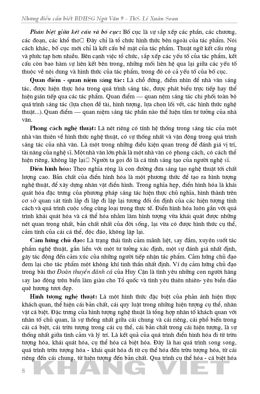 những điều cần biết bồi dưỡng học sinh giỏi ngữ văn lớp 9 (phiên bản mới nhất)