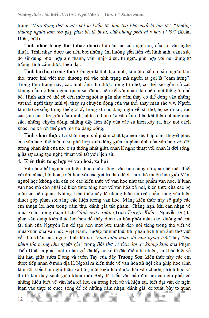 những điều cần biết bồi dưỡng học sinh giỏi ngữ văn lớp 9 (phiên bản mới nhất)