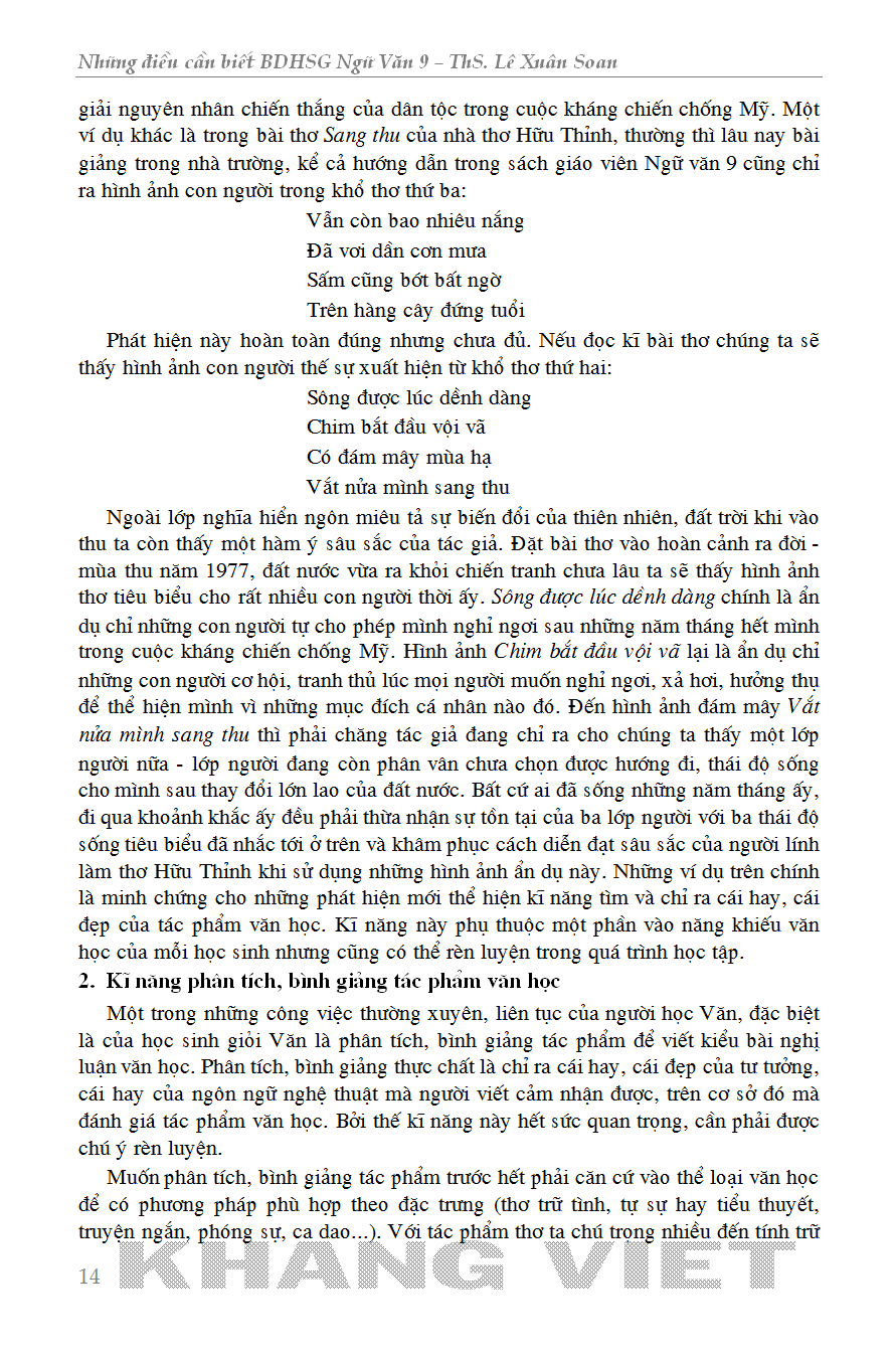 những điều cần biết bồi dưỡng học sinh giỏi ngữ văn lớp 9 (phiên bản mới nhất)