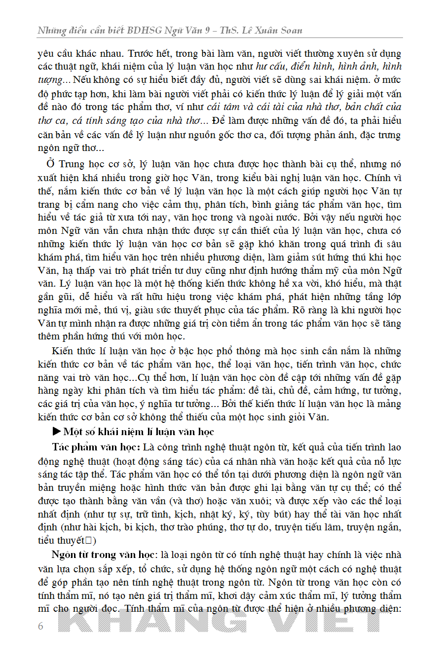 những điều cần biết bồi dưỡng học sinh giỏi ngữ văn lớp 9 (phiên bản mới nhất)