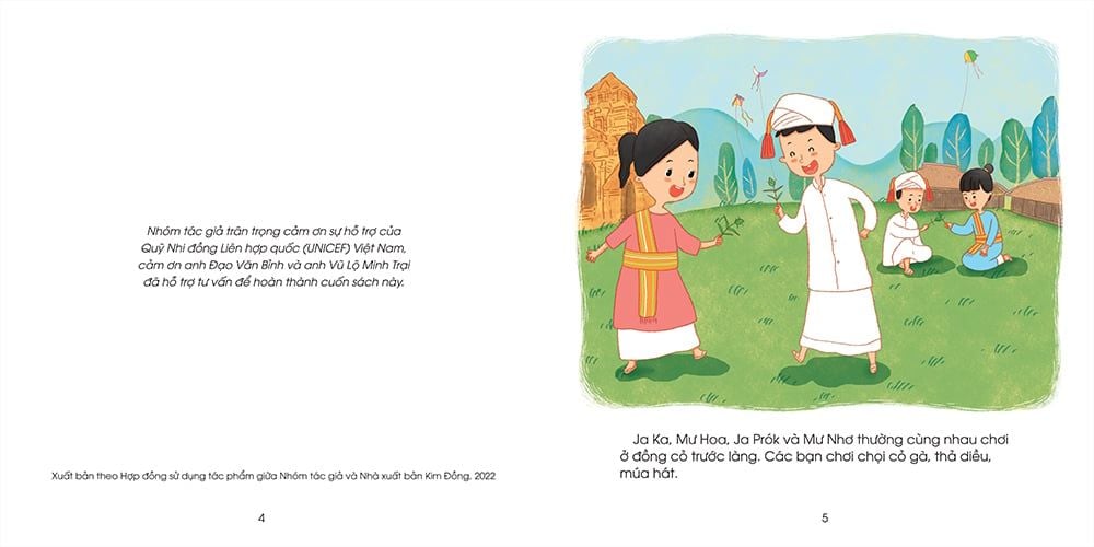 những đứa trẻ hạnh phúc - cánh đồng hoa - bạn nhỏ dân tộc chăm (tái bản 2024)