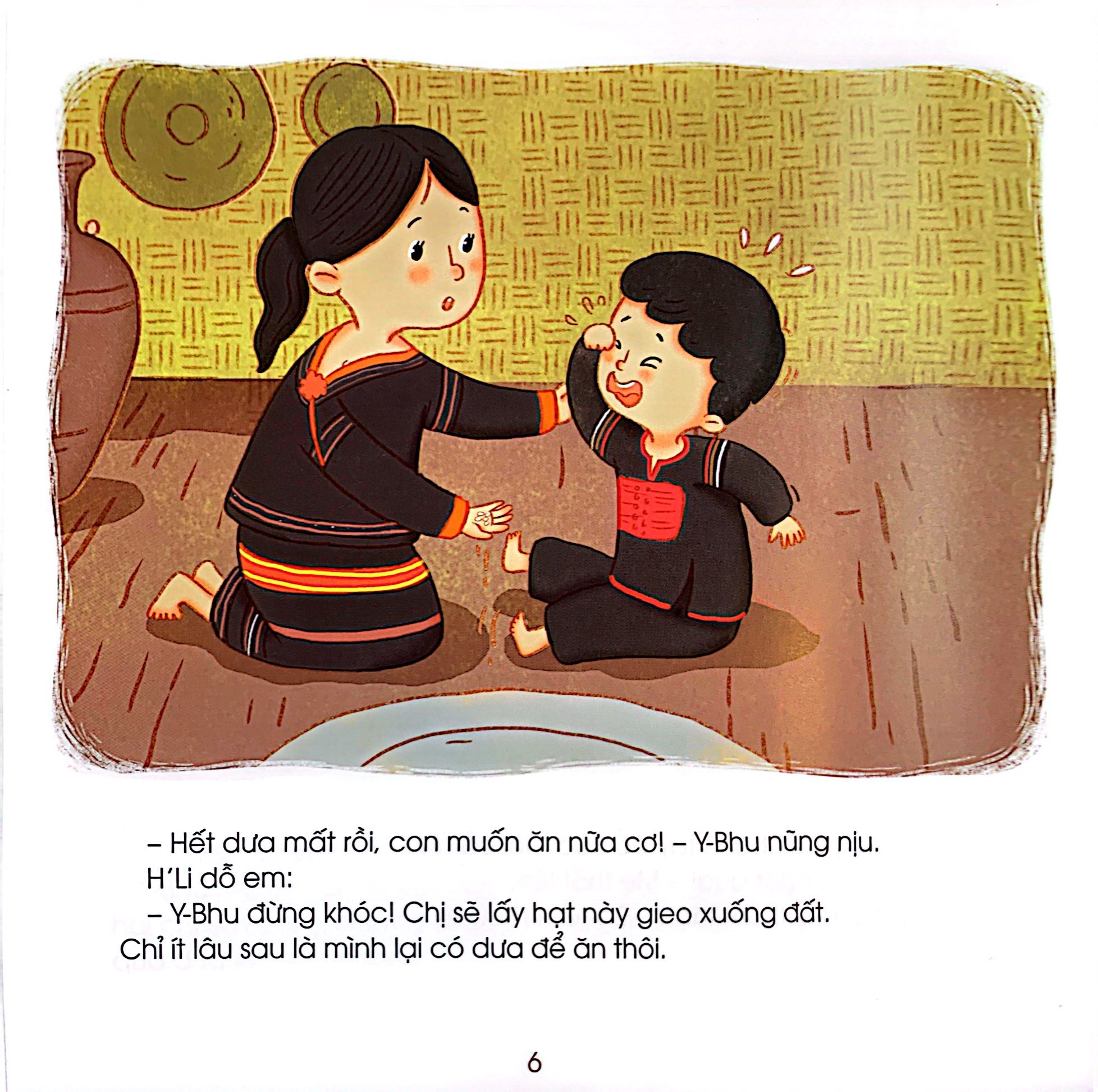 những đứa trẻ hạnh phúc - cây dưa lê và hai đứa trẻ - bạn nhỏ dân tộc ê đê (tái bản 2024)