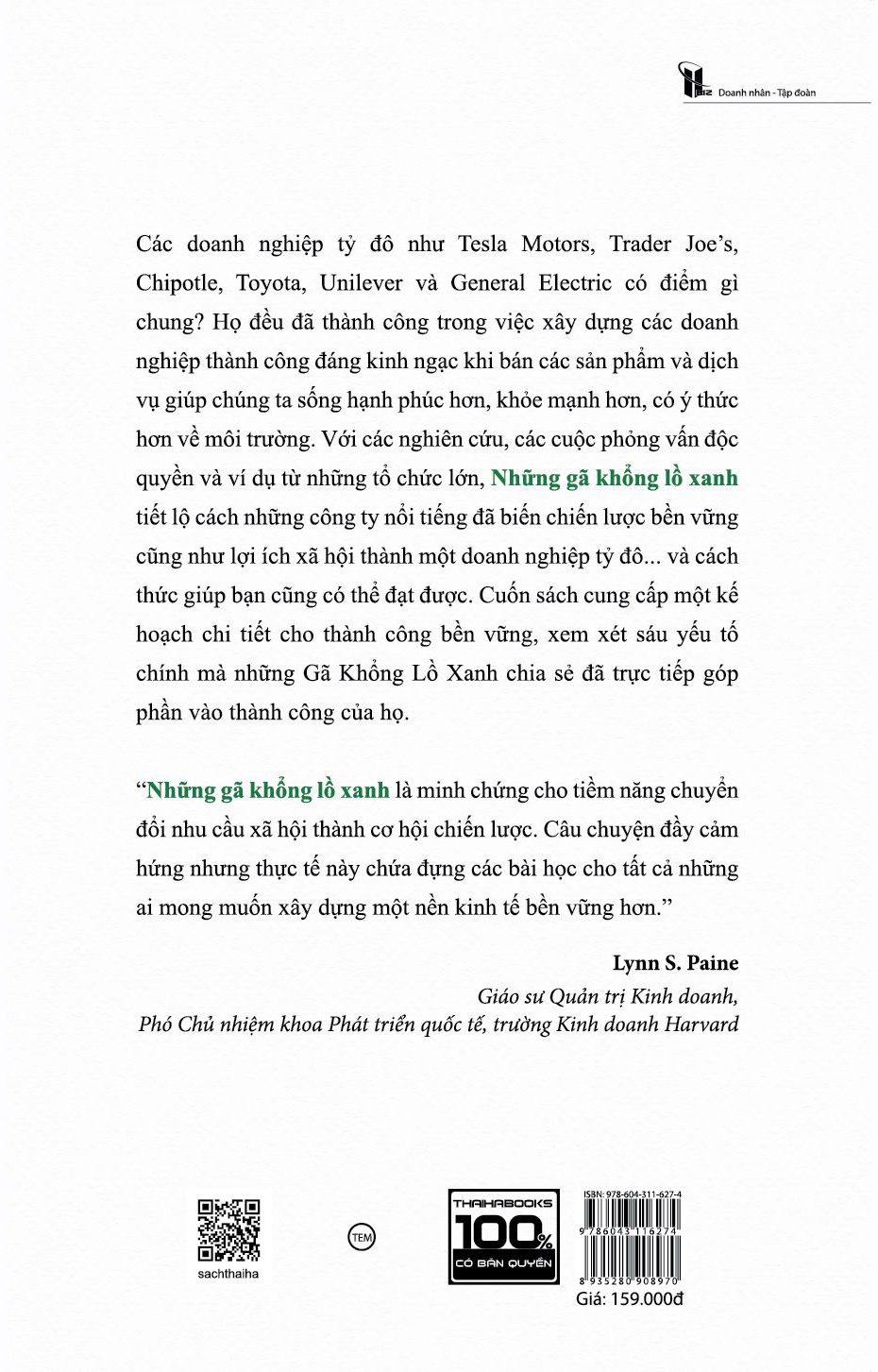 những gã khổng lồ xanh: từ doanh nghiệp bền vững đến tập đoàn tỷ đô