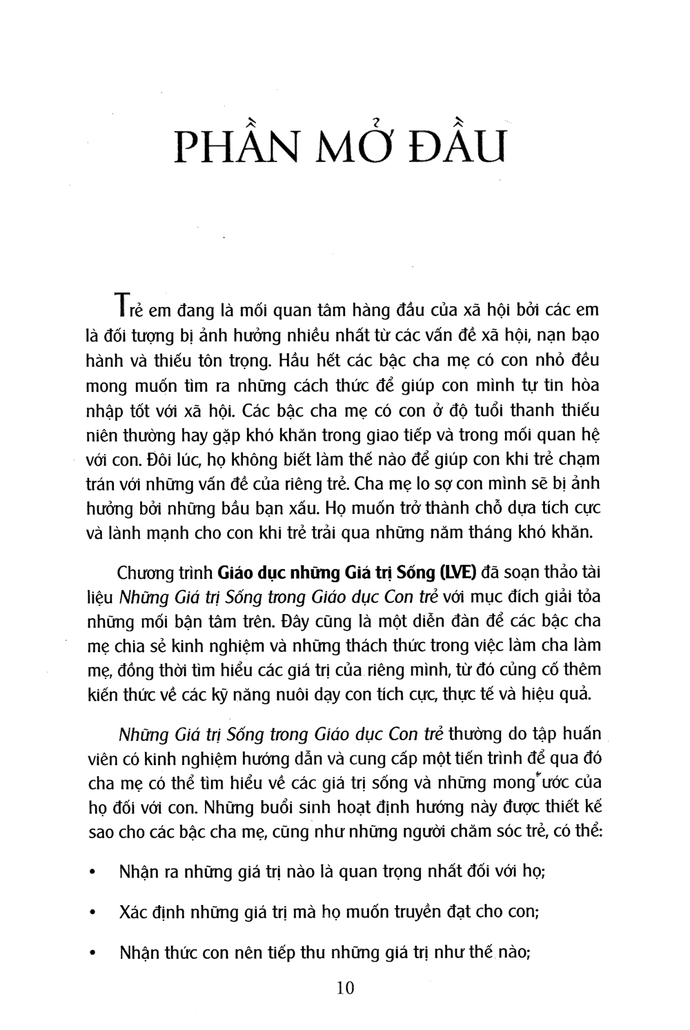 những giá trị sống trong giáo dục con trẻ