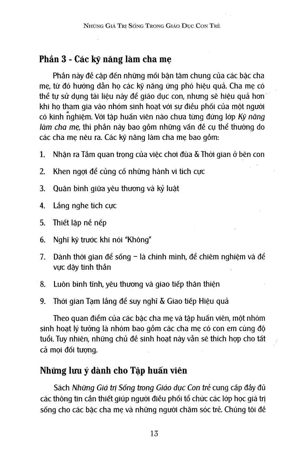 những giá trị sống trong giáo dục con trẻ