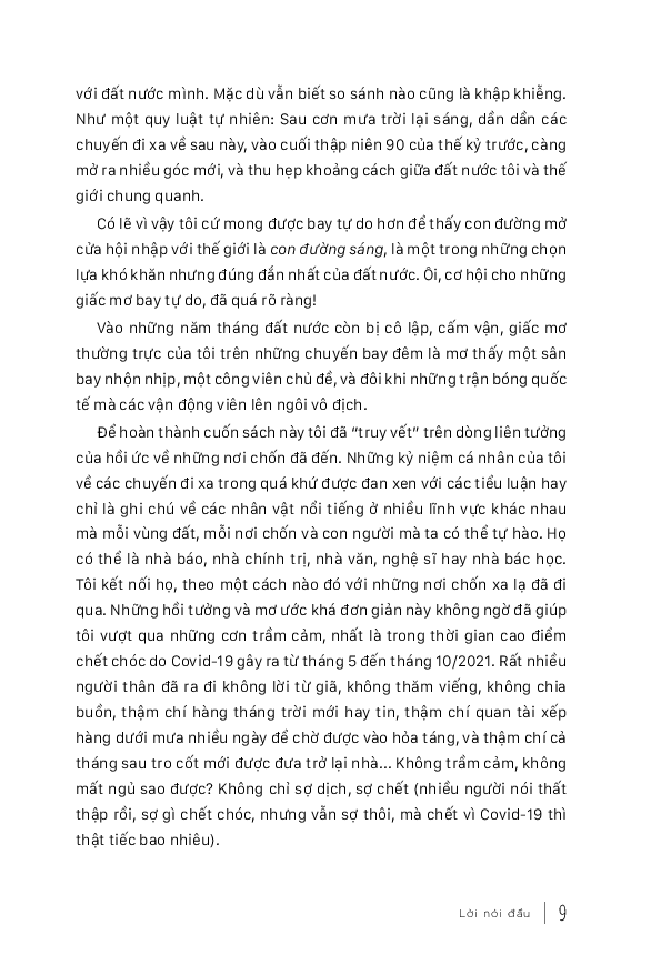 những giấc mơ bay tự do - hiệu ứng covid19 - nghĩ mới về những chuyến đi cũ