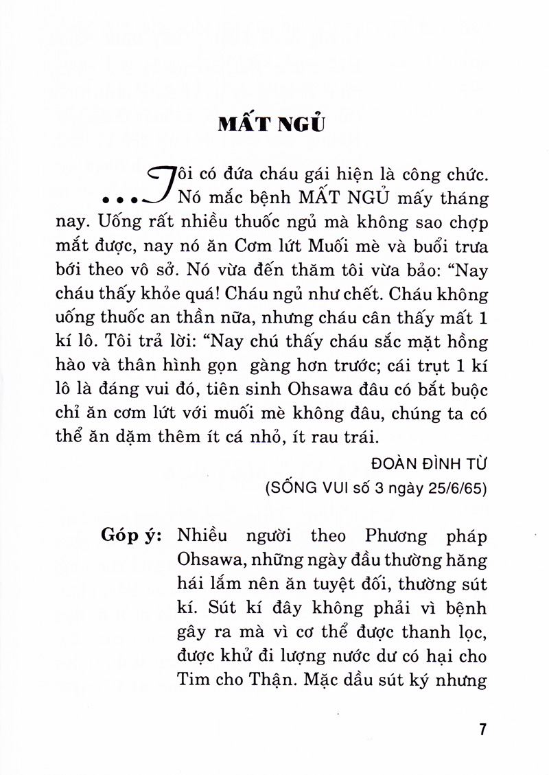 những hiệu quả rõ ràng của phương pháp ohsawa