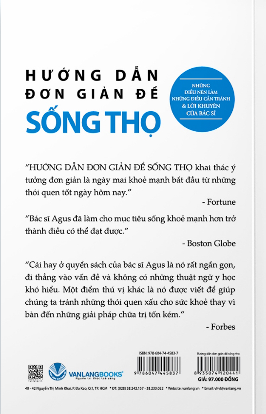 những hướng dẫn đơn giản để sống thọ (tái bản 2020)