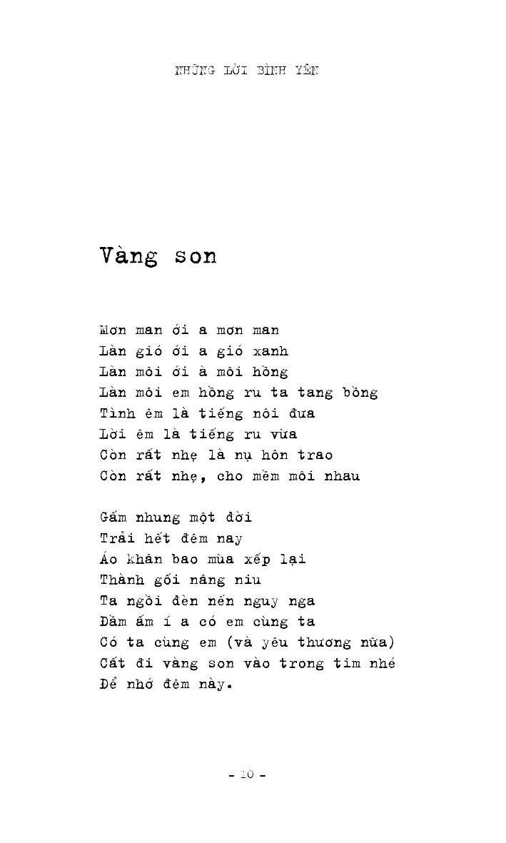 những lời bình yên