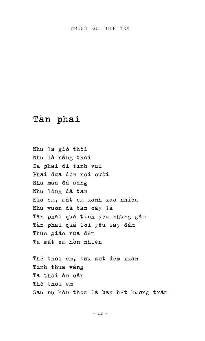 những lời bình yên