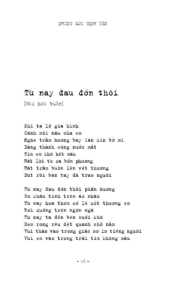 những lời bình yên