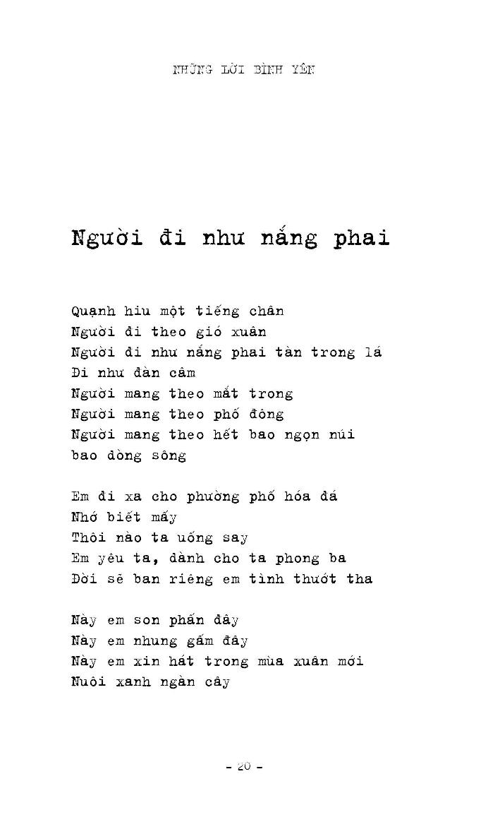 những lời bình yên