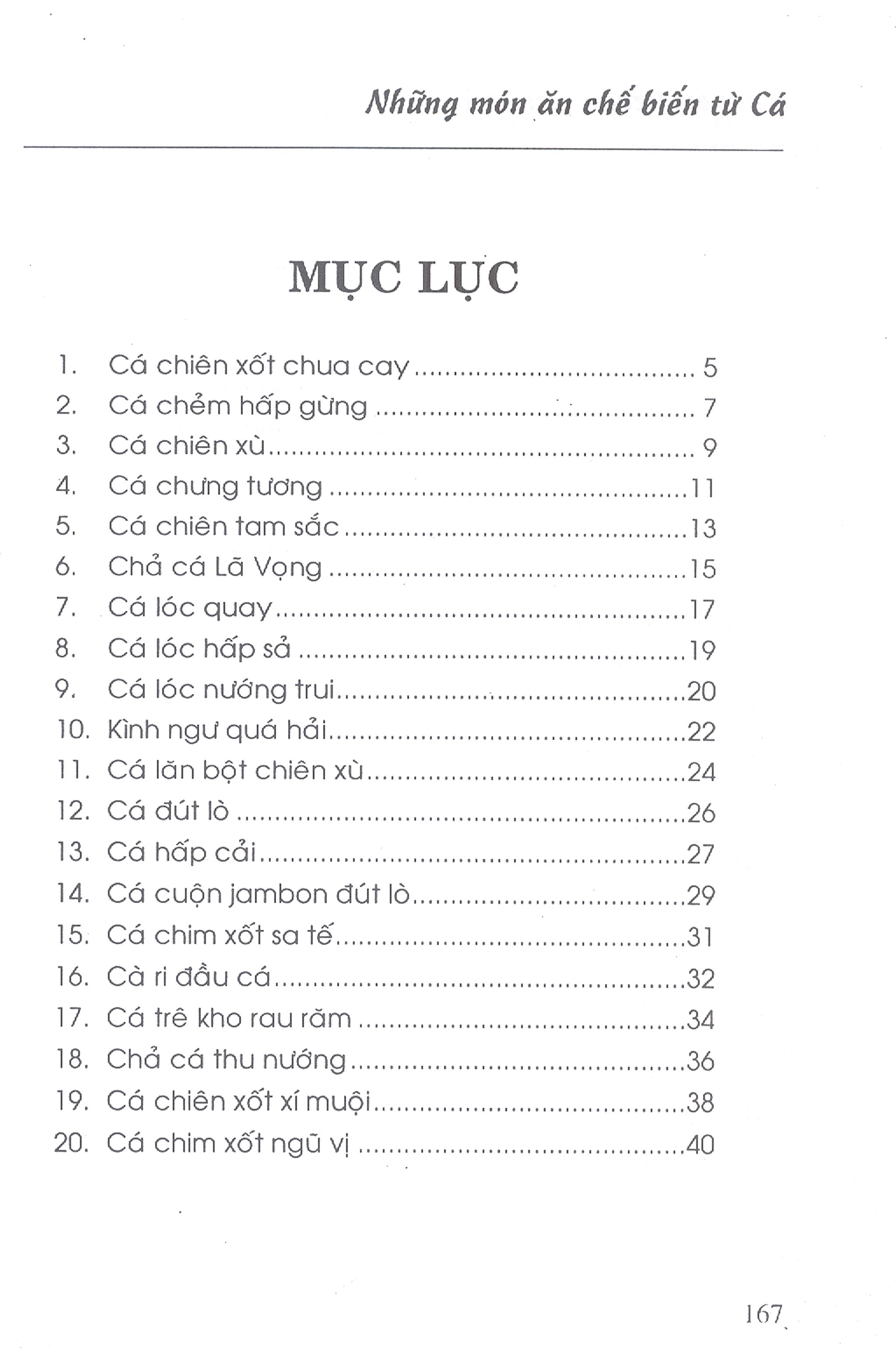 những món ăn chế biến từ cá