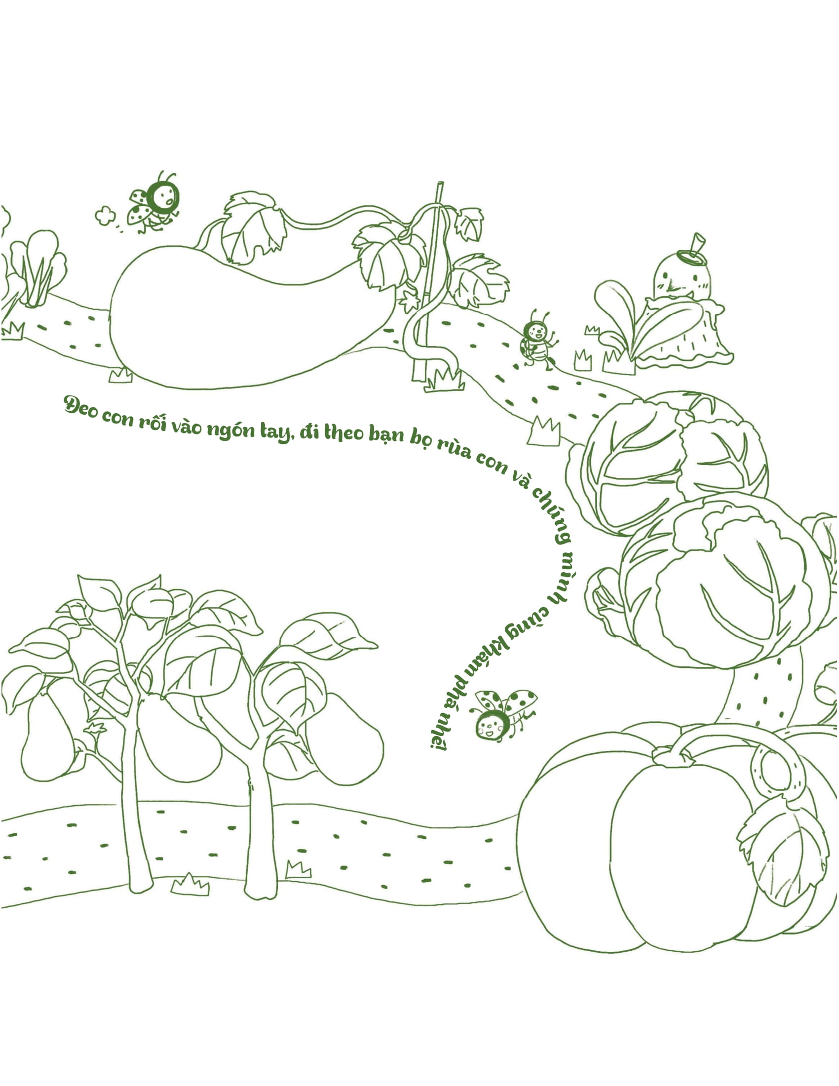 những ngón tay bận rộn - trong vườn rau