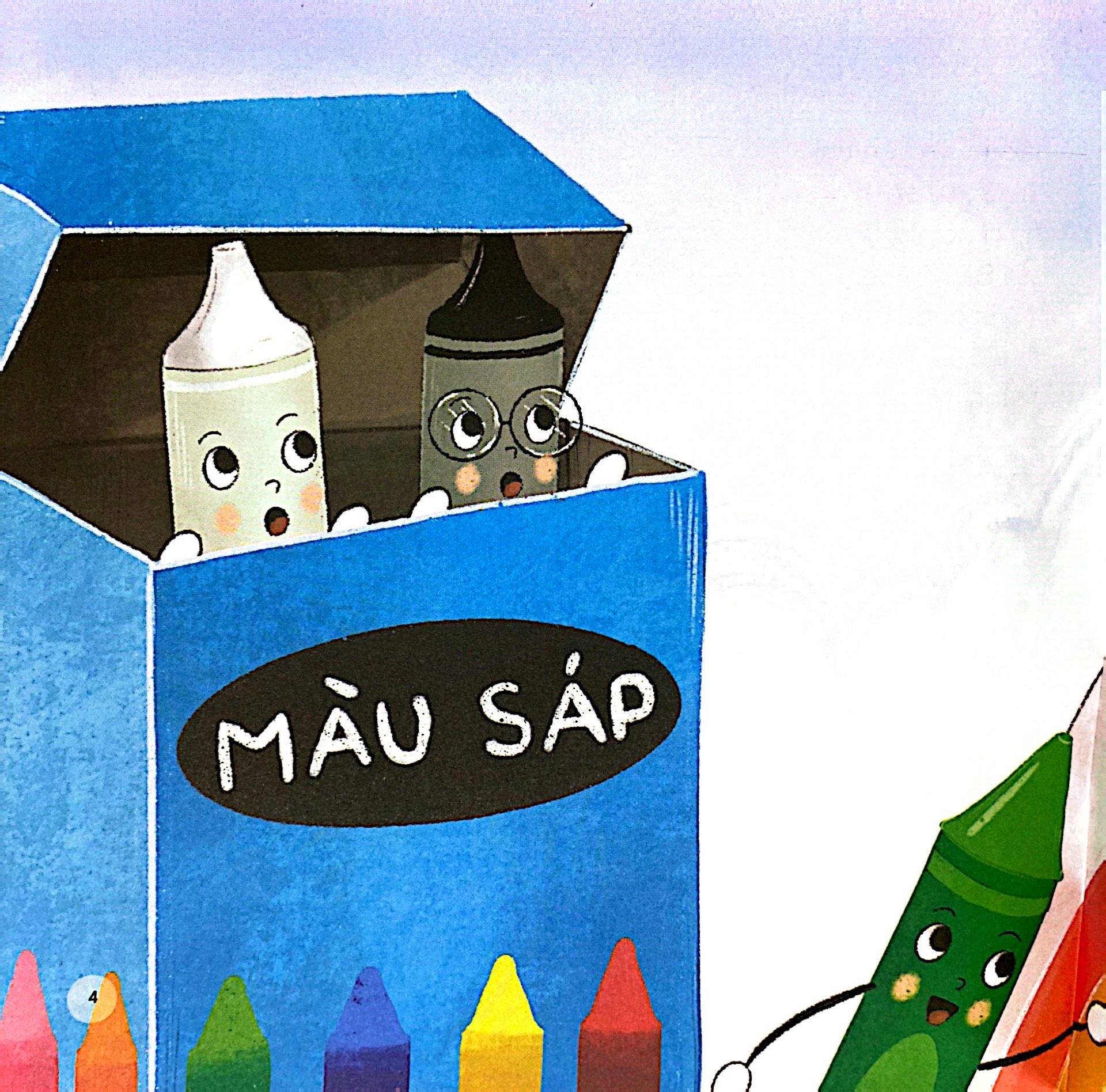 những người bạn đồ dùng học tập - nỗi buồn của bút sáp đen và bút sáp trắng