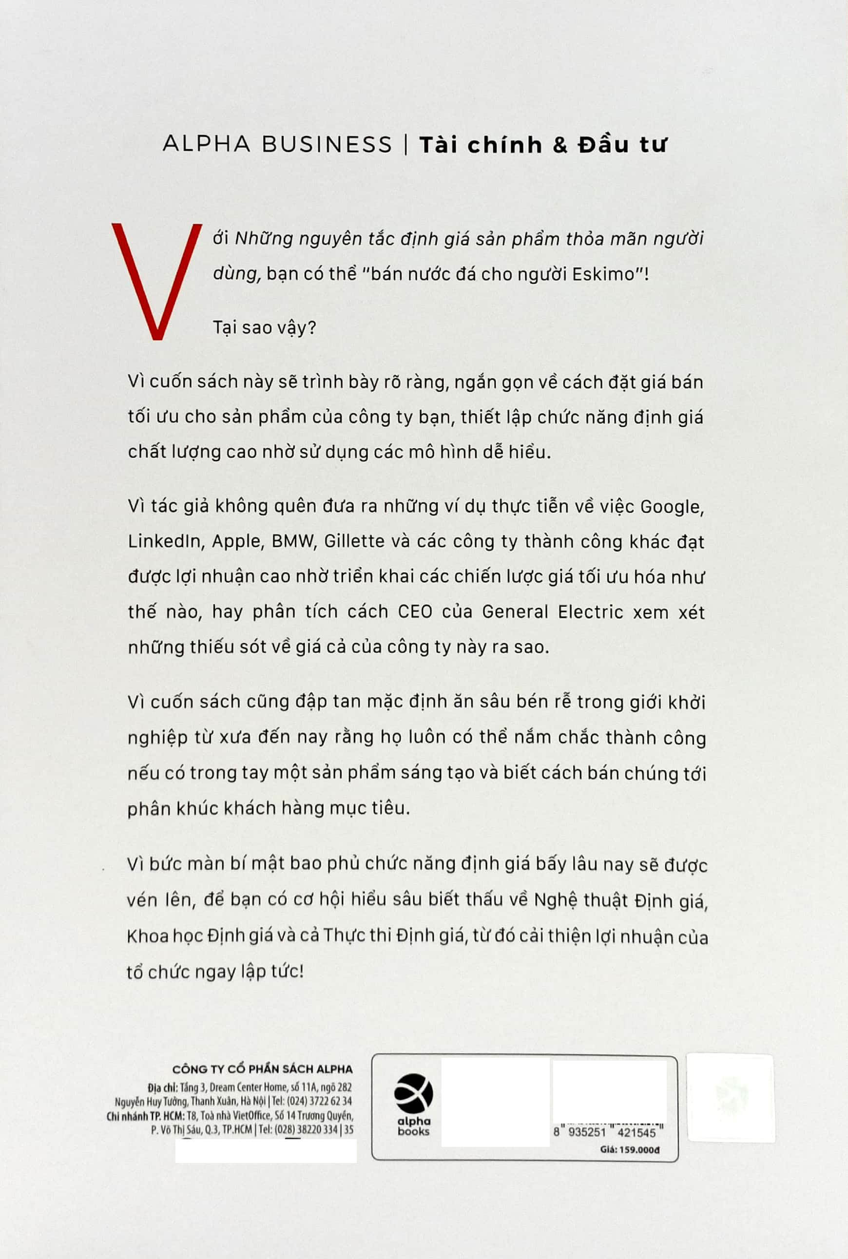 những nguyên tắc định giá sản phẩm thỏa mãn người dùng (tái bản 2024)