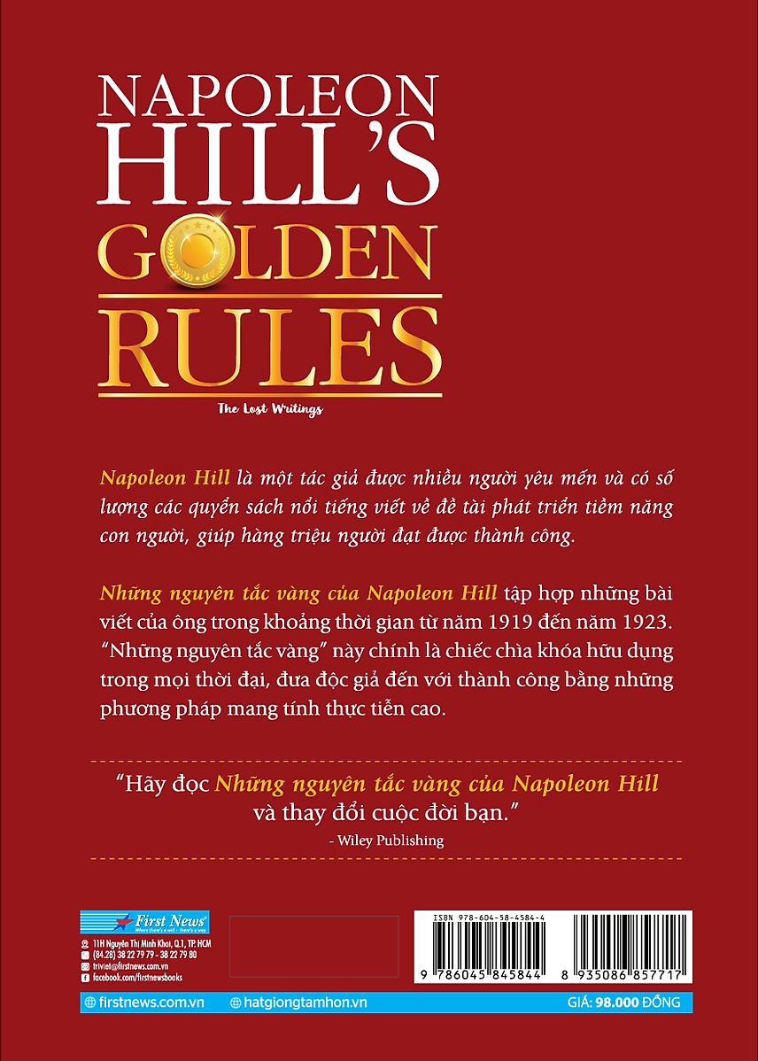 những nguyên tắc vàng của napoleon hill (tái bản 2023)