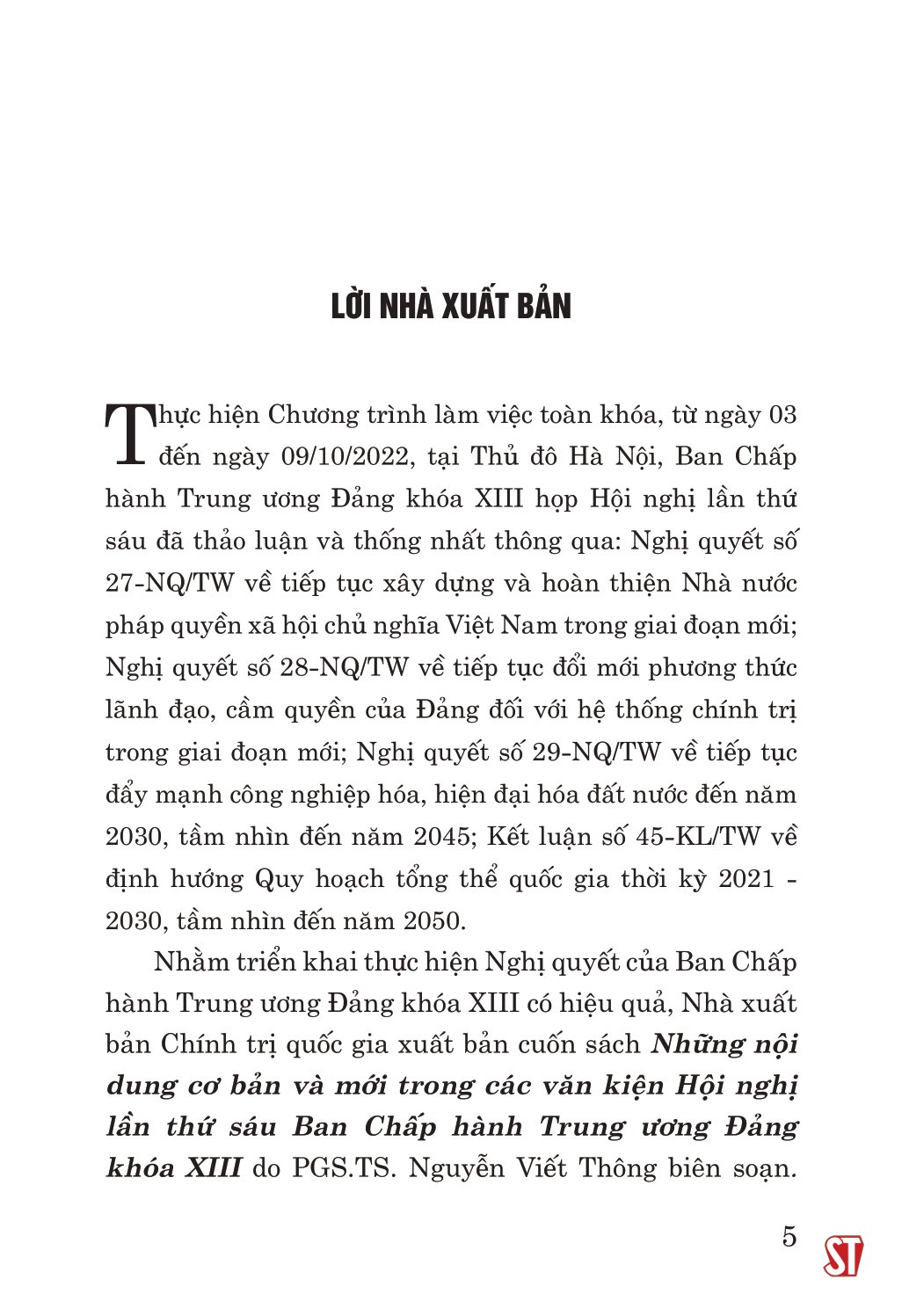 những nội dung cơ bản và mới trong các văn kiện hội nghị lần thứ sáu ban chấp hàng trung ương đảng khóa xiii