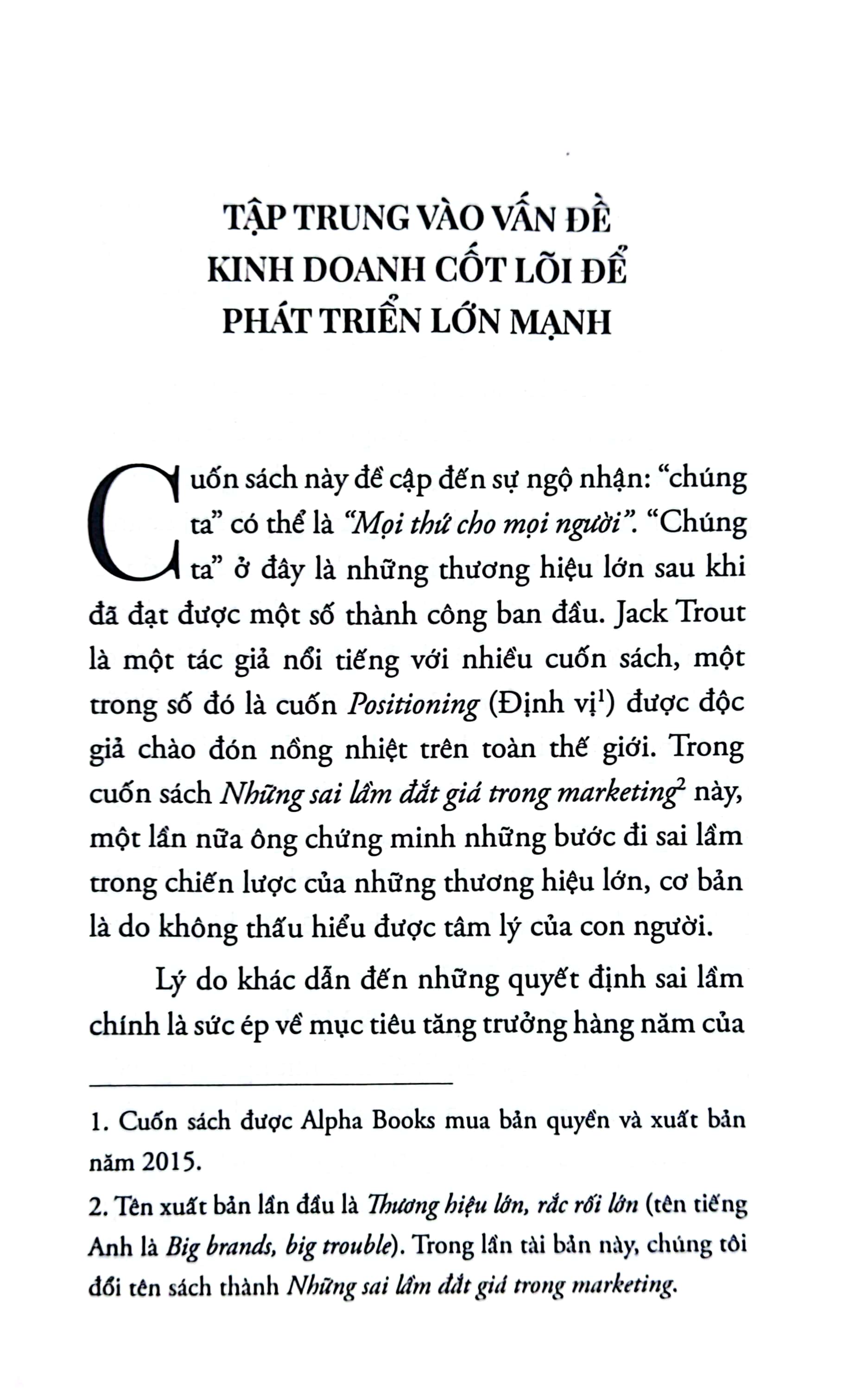 những sai lầm đắt giá trong marketing (tái bản)