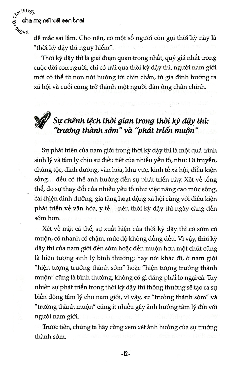 những tâm huyết cha mẹ nói với con trai