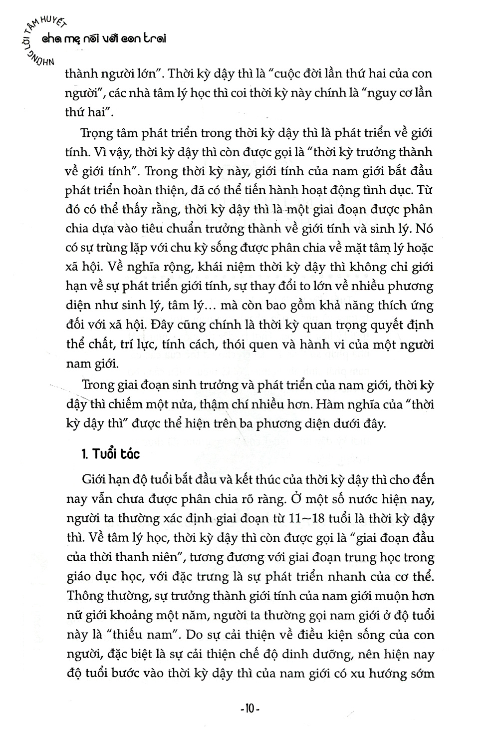 những tâm huyết cha mẹ nói với con trai