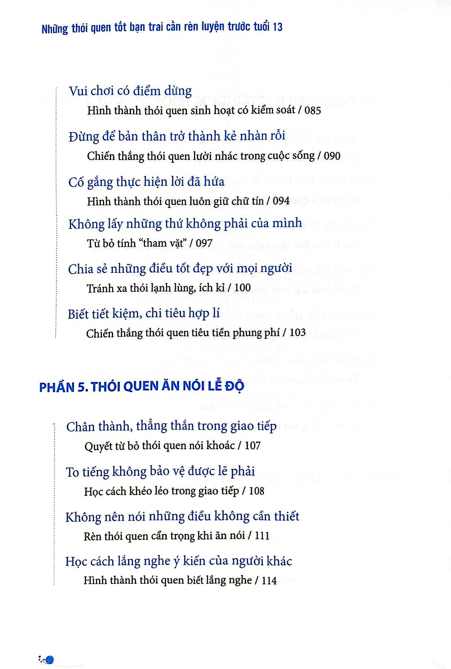 những thói quen tốt bạn trai cần rèn luyện trước tuổi 13