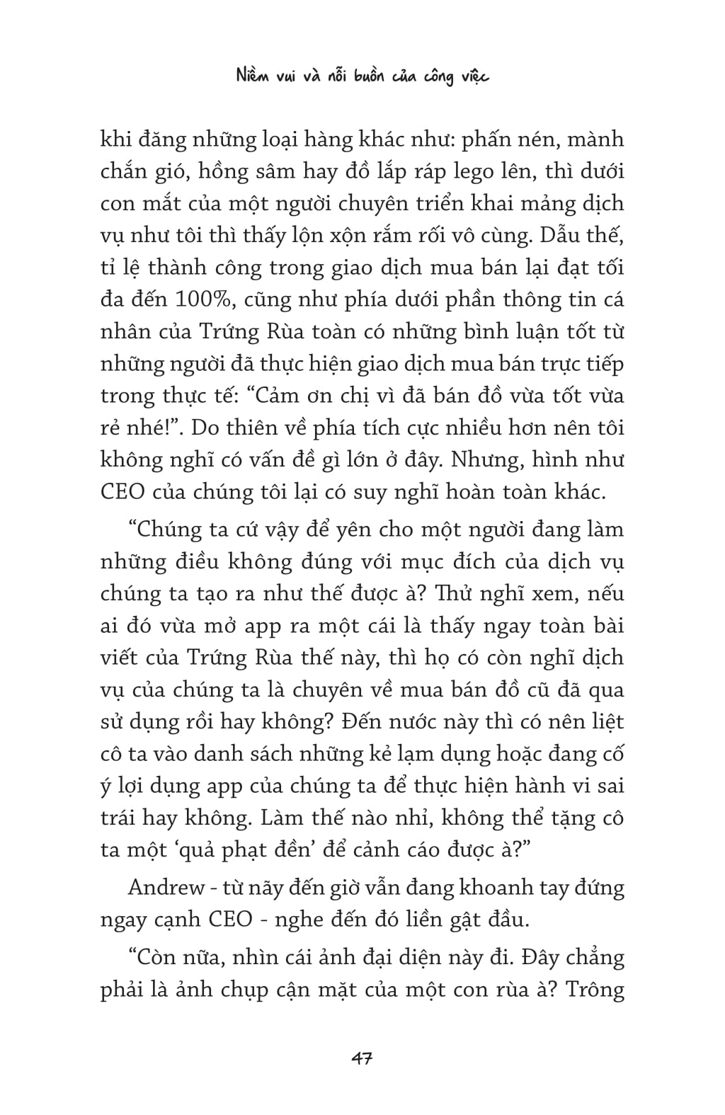 niềm vui và nỗi buồn của công việc