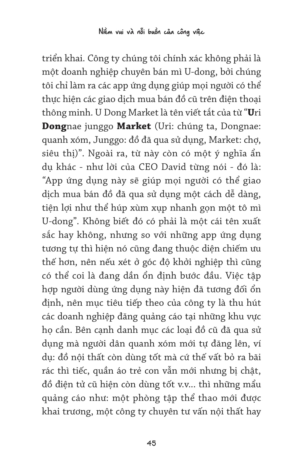 niềm vui và nỗi buồn của công việc