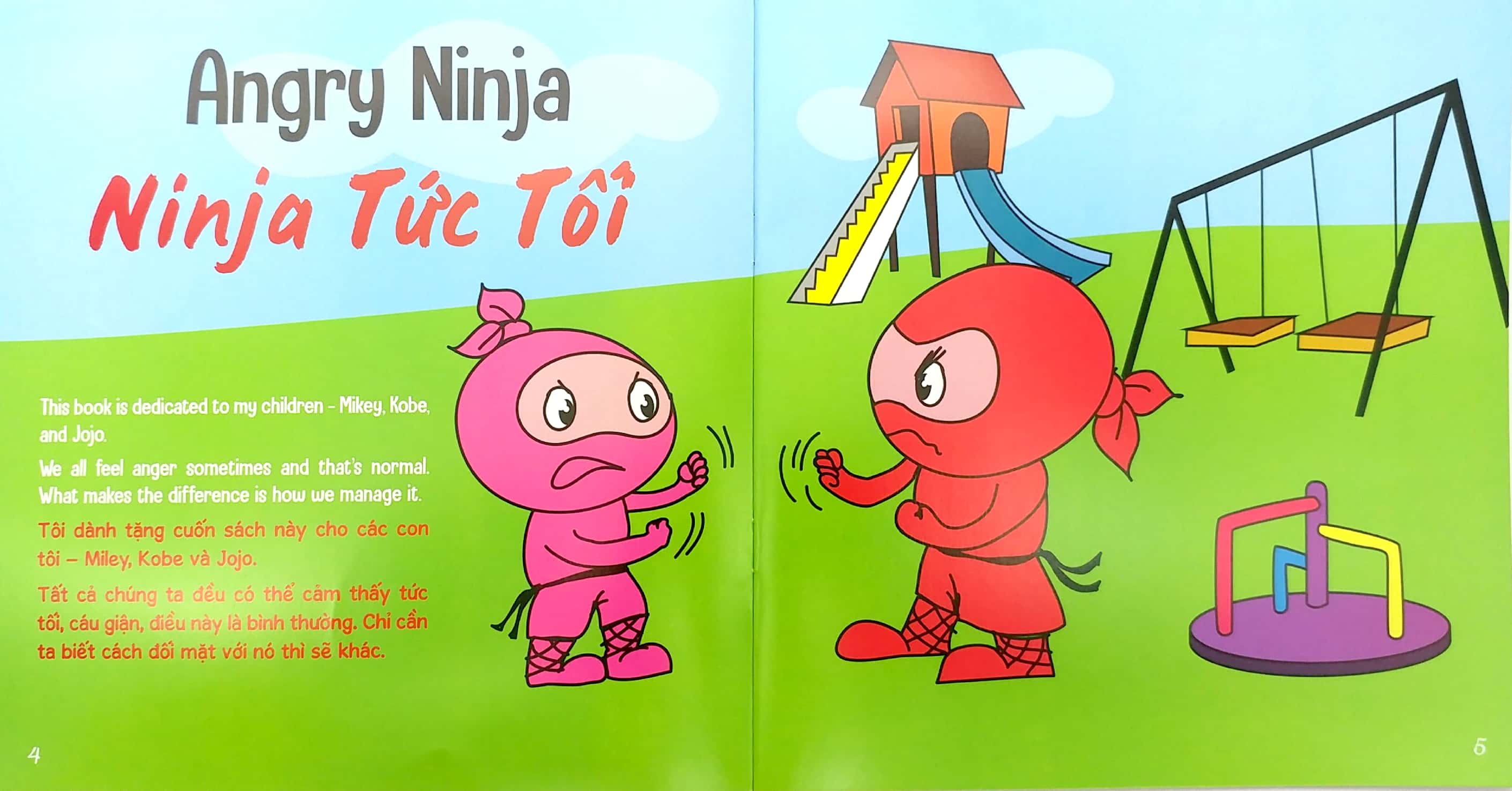 ninja nhí - rèn luyện tư duy tích cực - ninja tức tối (song ngữ)