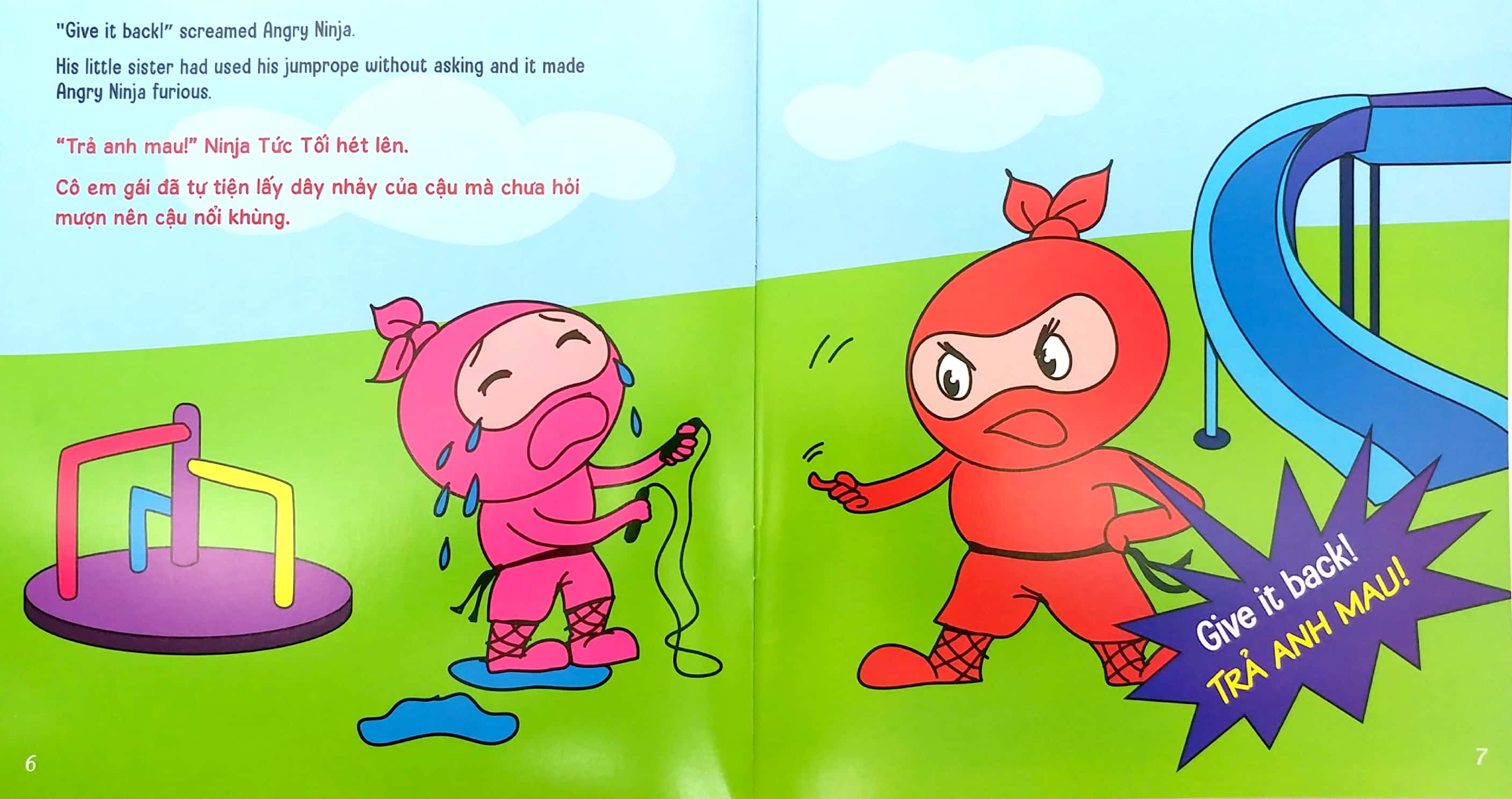 ninja nhí - rèn luyện tư duy tích cực - ninja tức tối (song ngữ)