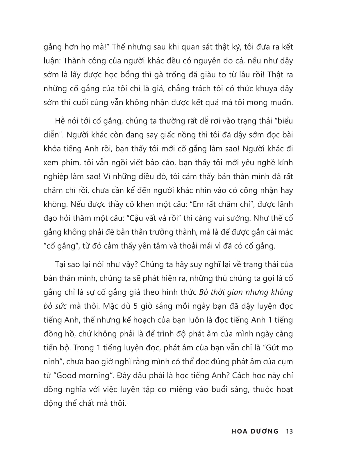 nỗ lực ảo - không sợ không cố gắng, chỉ sợ cố gắng “giả”