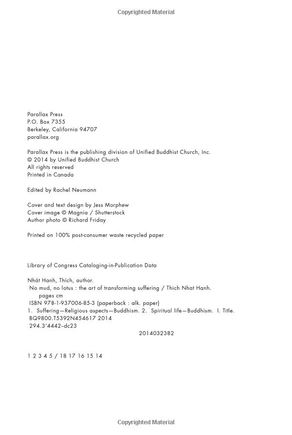 No Mud No Lotus : The Art of Transforming Suffering