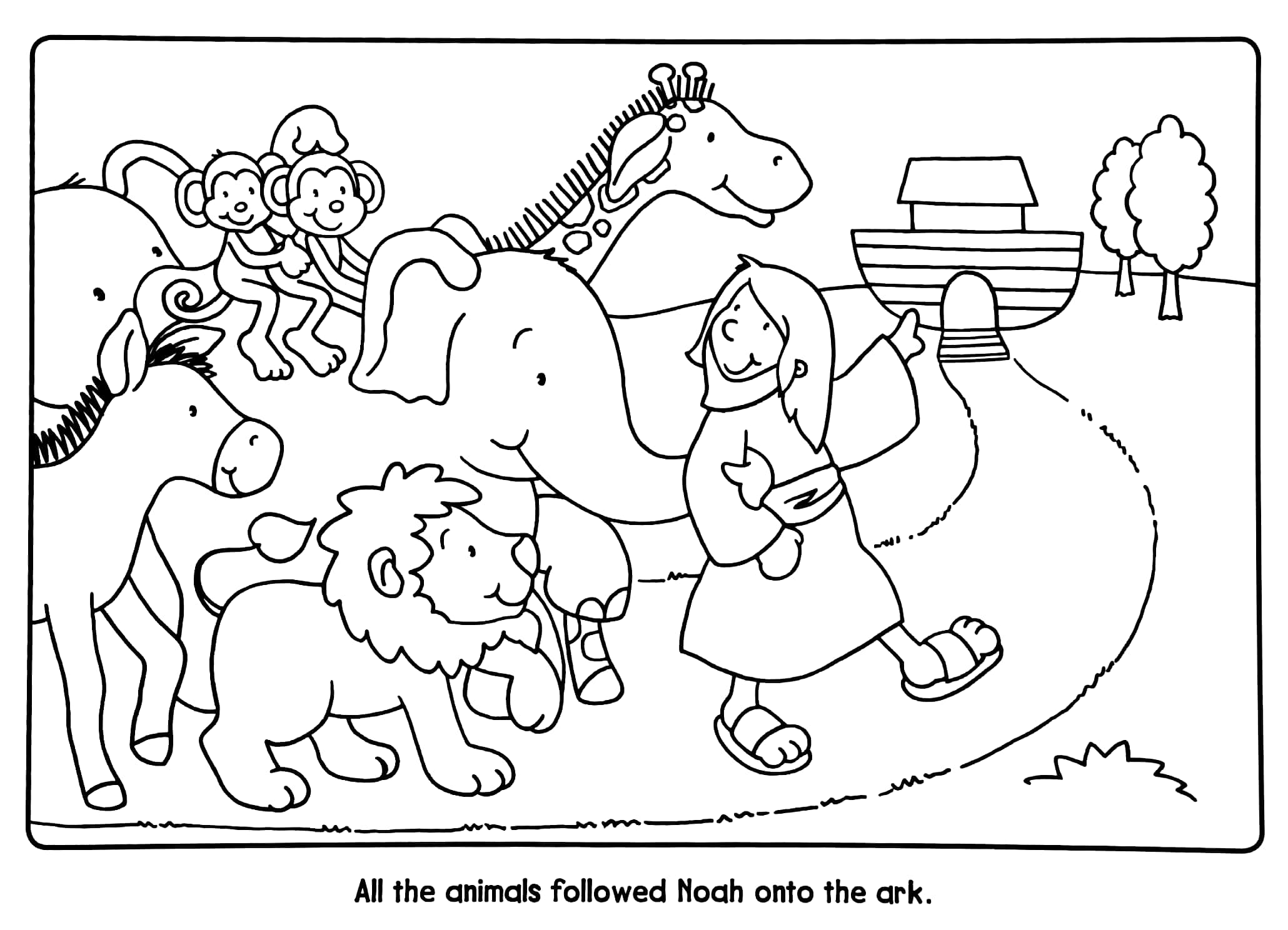 noah's ark colouring